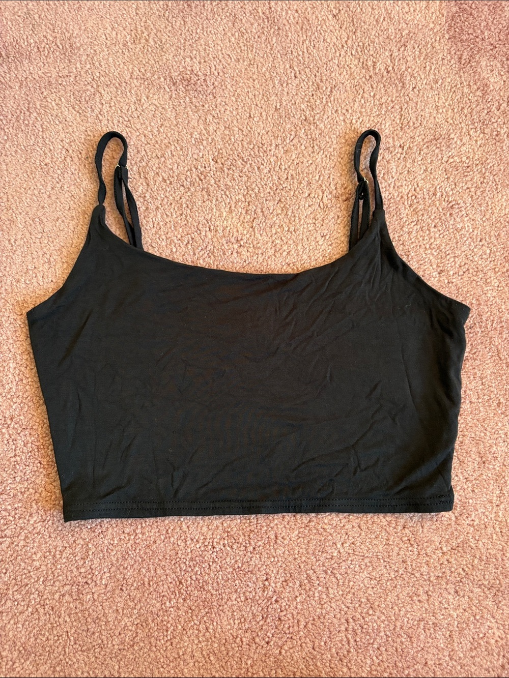 Black Crop Camisole with Spaghetti Straps Size M